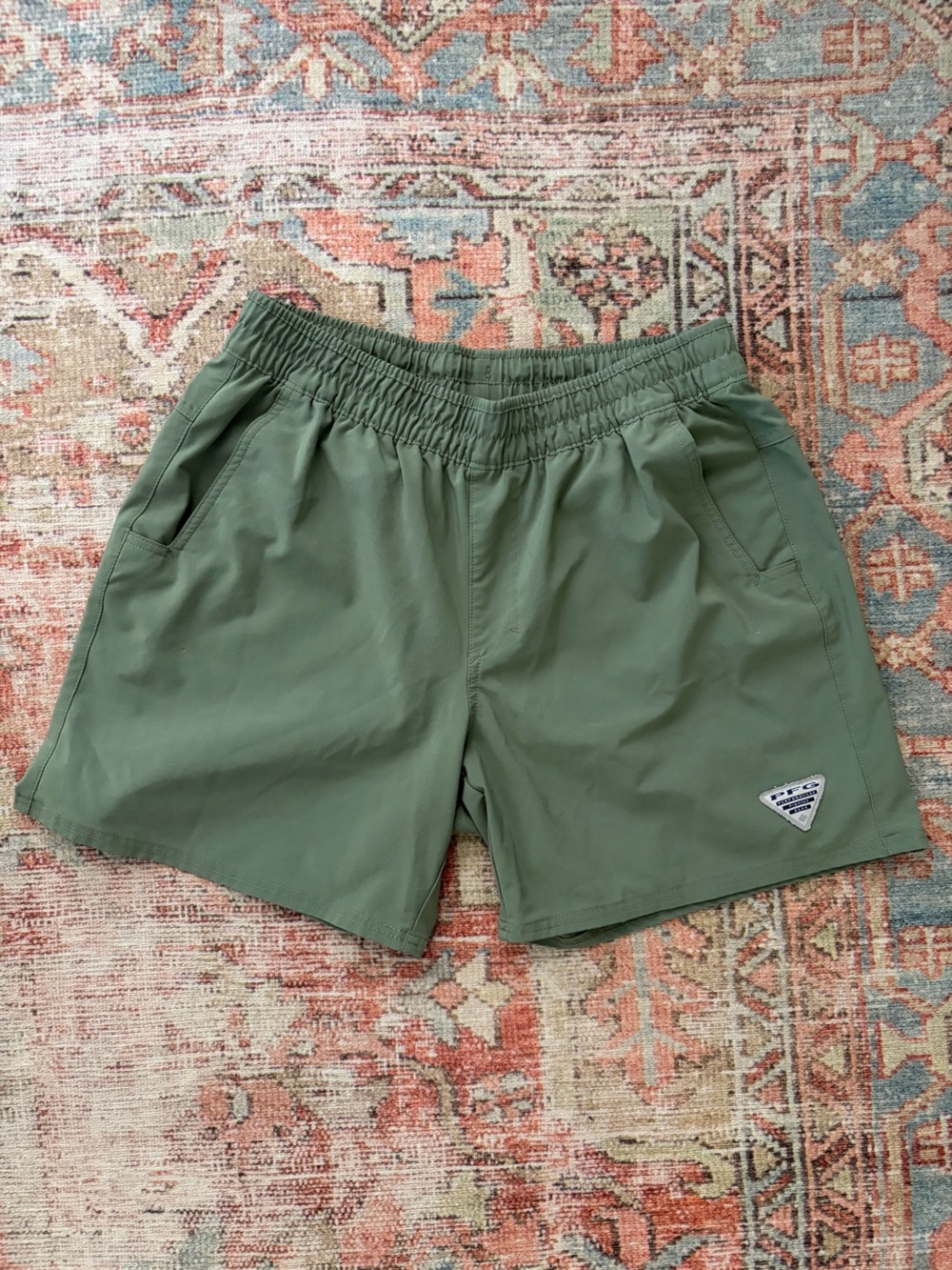 Columbia PFG Men’s Olive Green Athletic Shorts